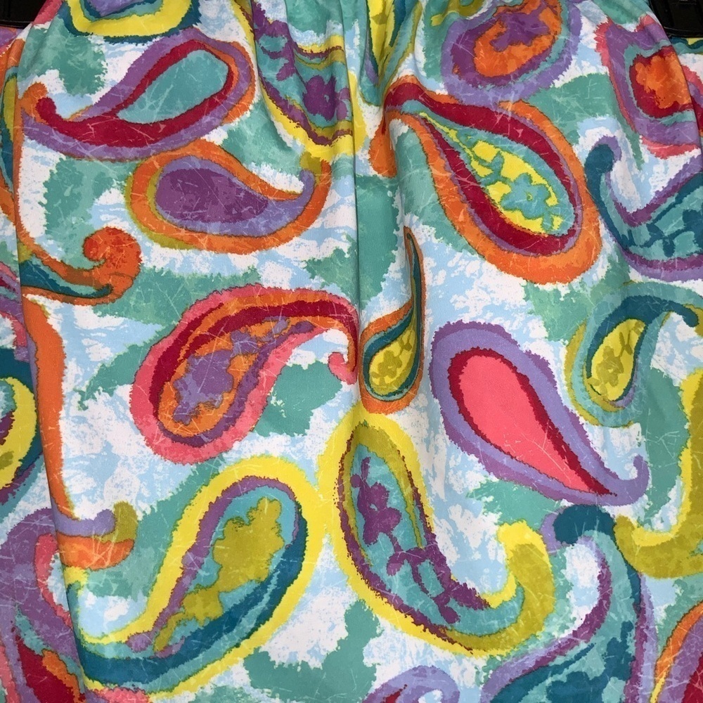 Dippin Daisy Teal Multicolor Paisley Tankini Bandeau & High Waist Bottoms Size 8 - Picture 6 of 10